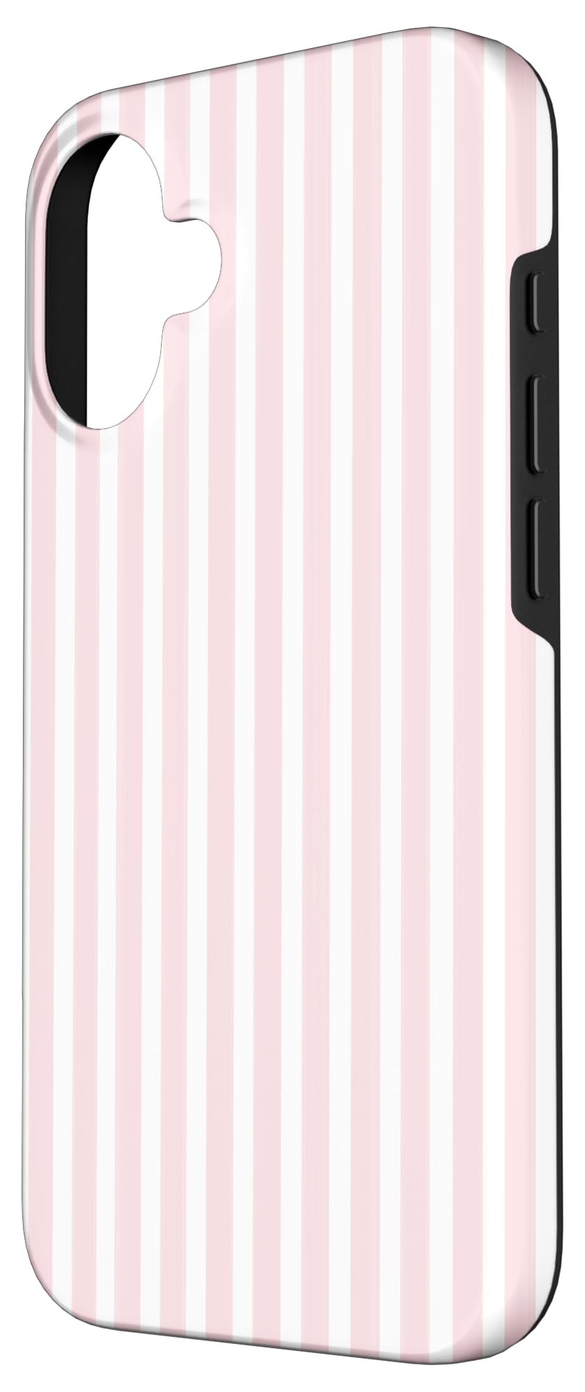 Cute Light Pink White Stripes Pattern Minimalist Case For Iphone 16